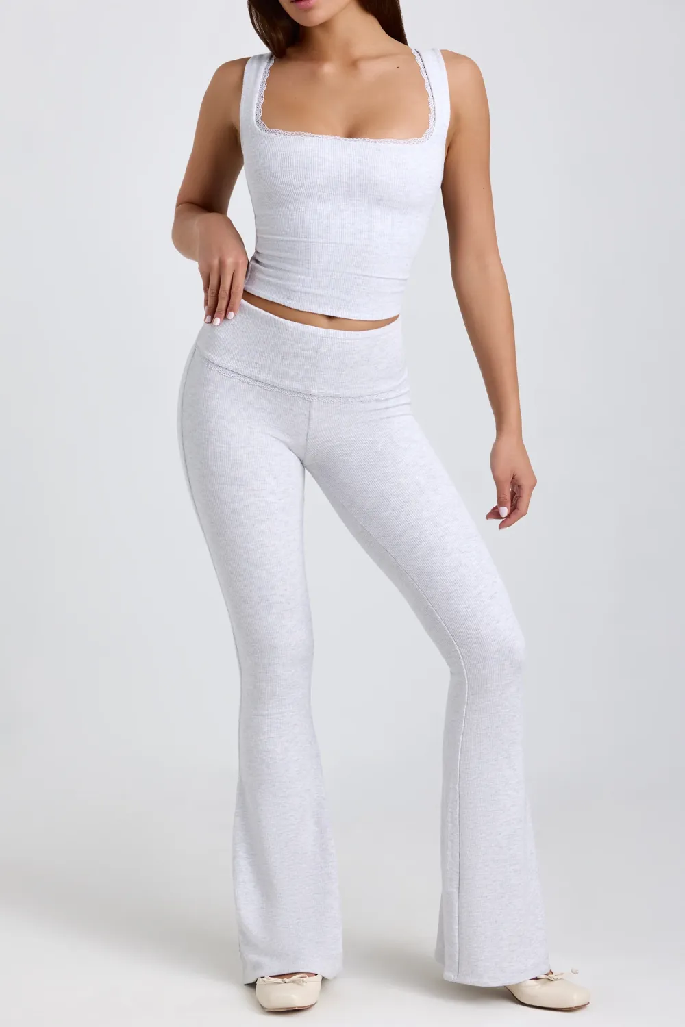 Comfortable Stretch Lace Trim Women's Trousers