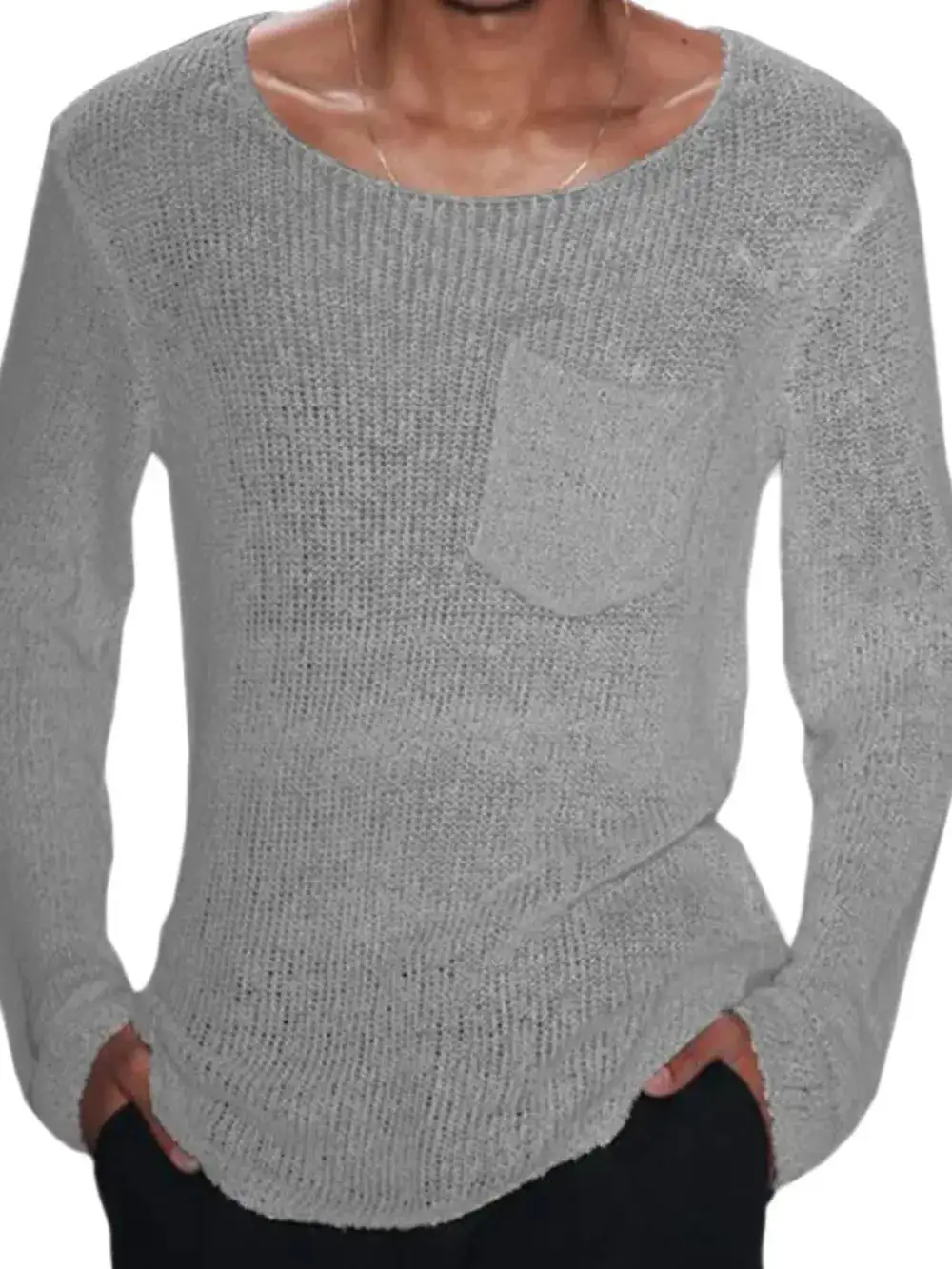 Pocket Detail Crew Neck Tee