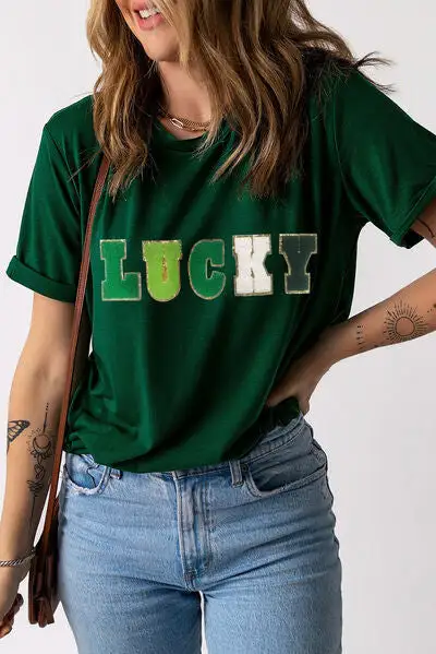 Leisure Round-Neck Short-Sleeve Cotton T-Shirt