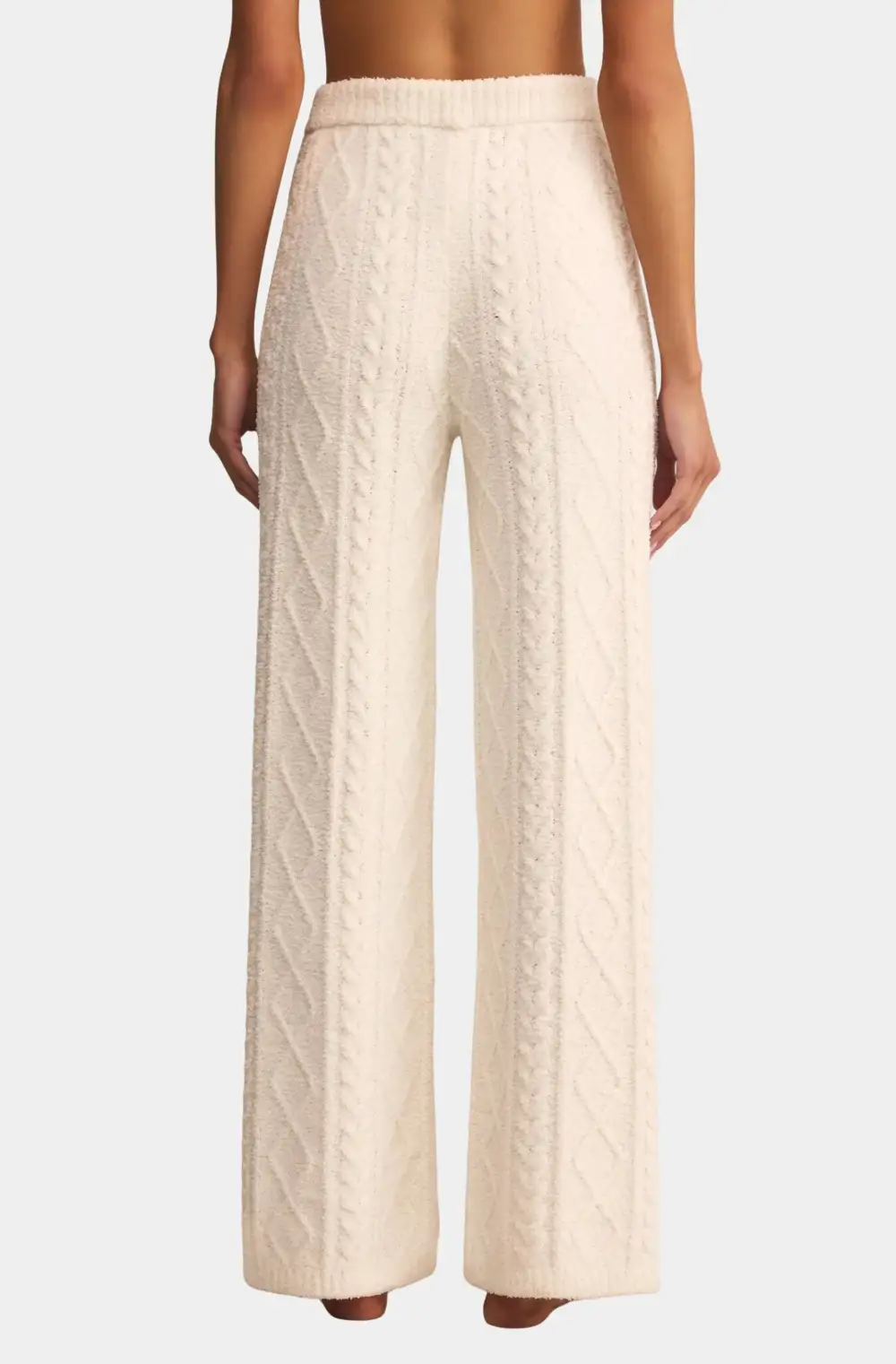 Cable Knit Elastic Waist Pants