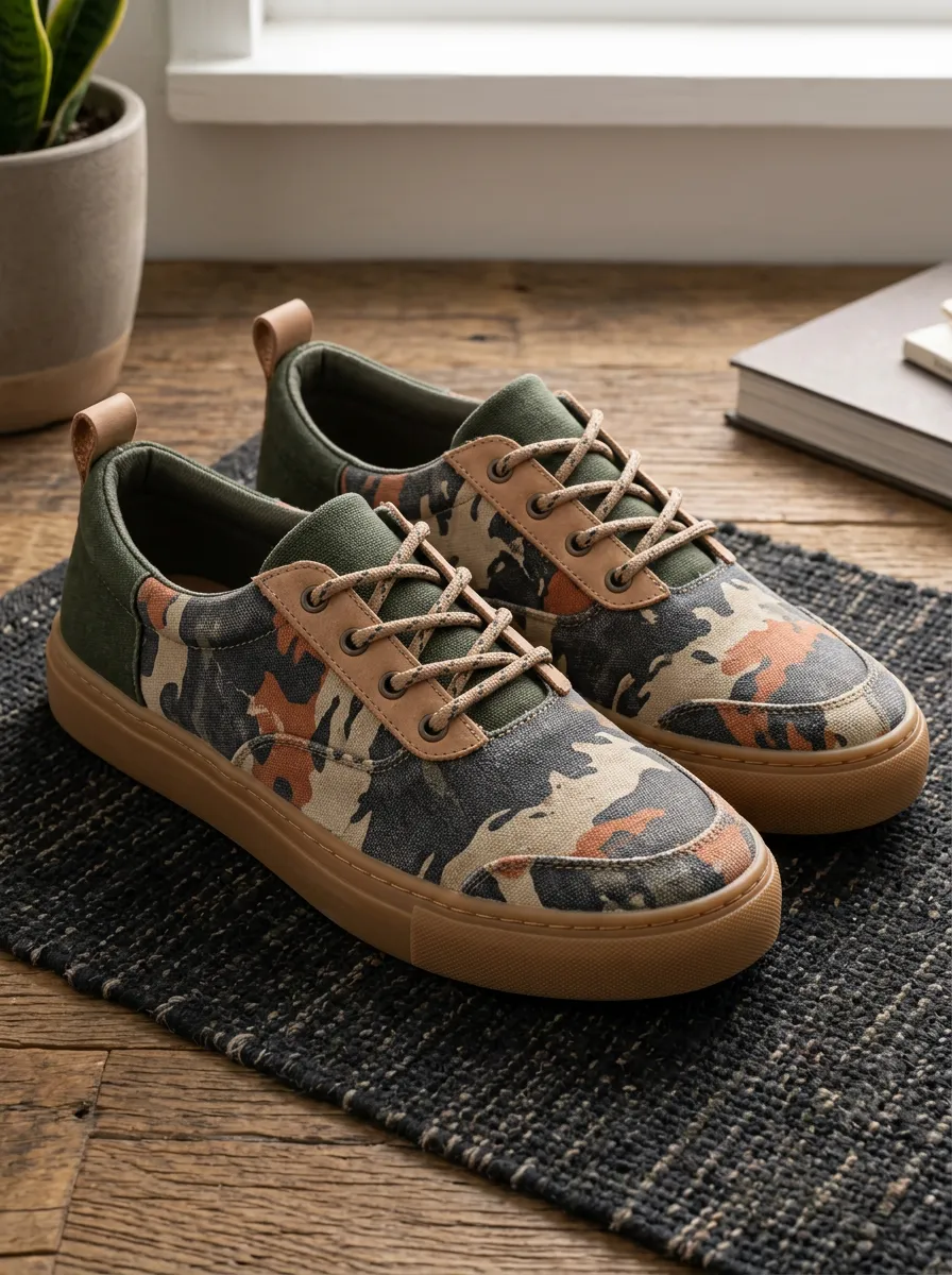 Men's Modern Camouflage Pattern Patterned Canvas Shoes