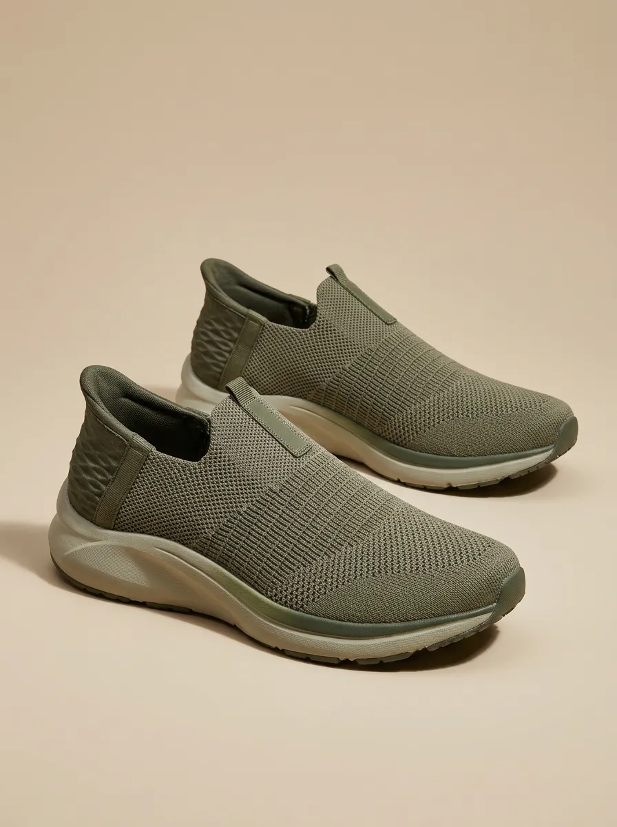 Unisex Minimalist Knit Slip-On Walking Sneakers