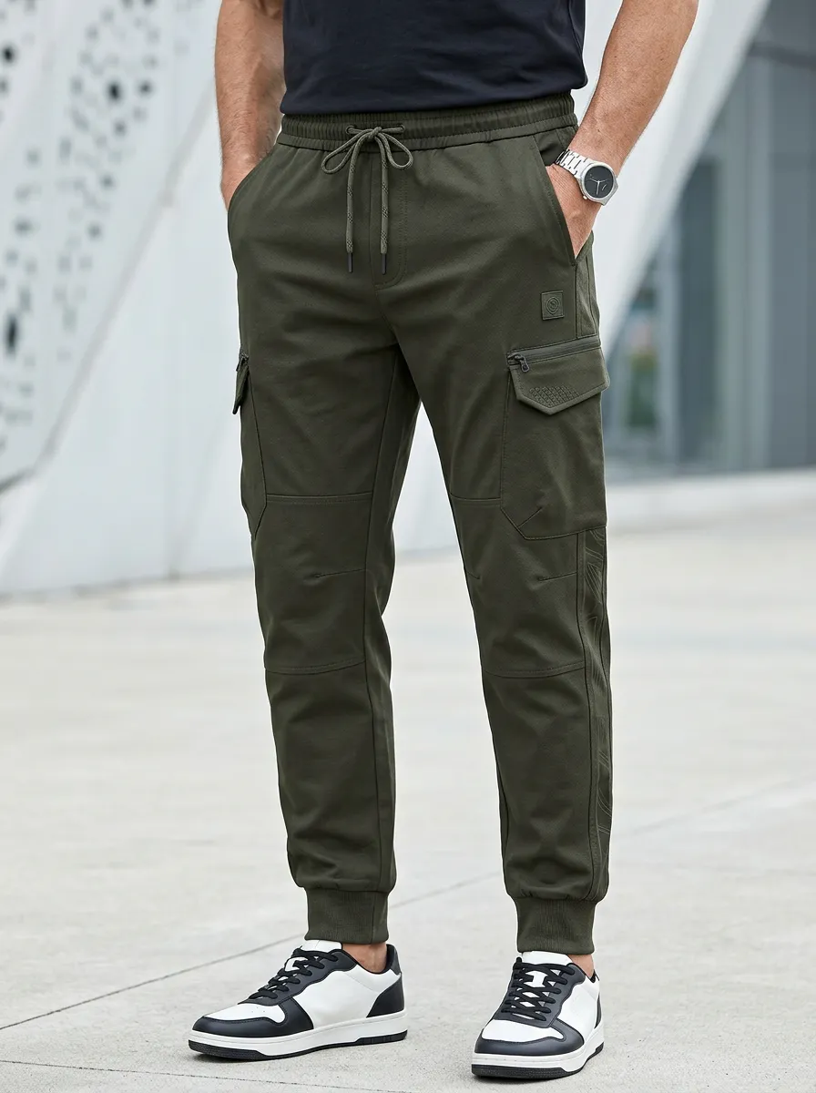 Weekend Graphic Print Design Men's Cargo Jogger Pants