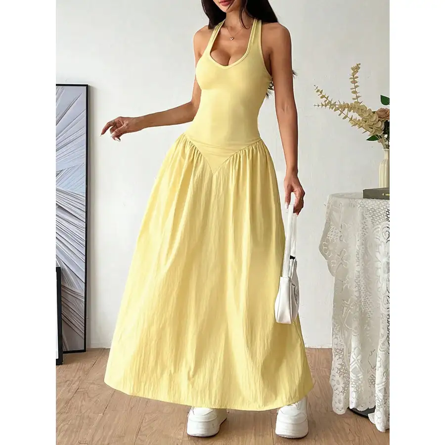 Relaxed Halter Neck Maxi Dress