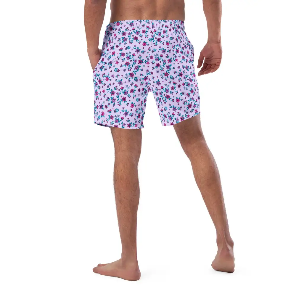 Breathable Stretch Floral Print Swim Trunks