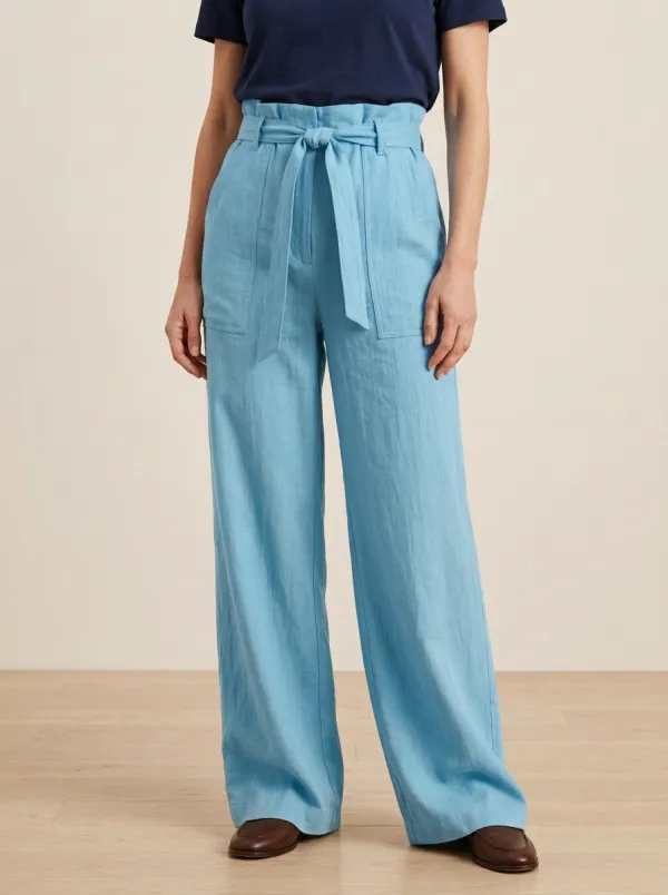 Modern Belted High Rise Wide Leg Pants