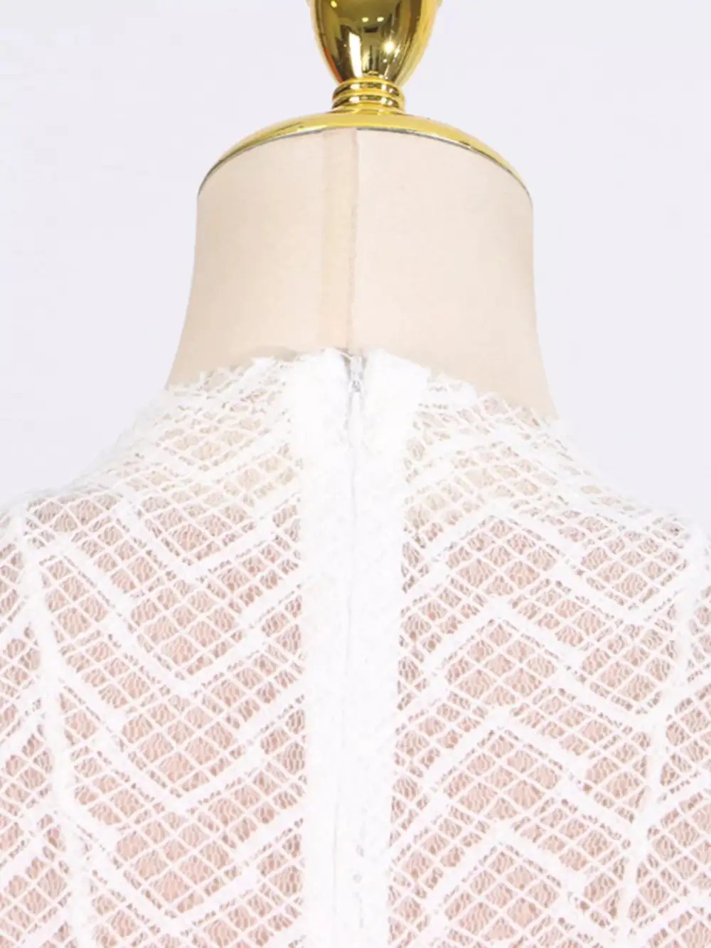 Lace Mock Neck Long Sleeve Maxi Dress
