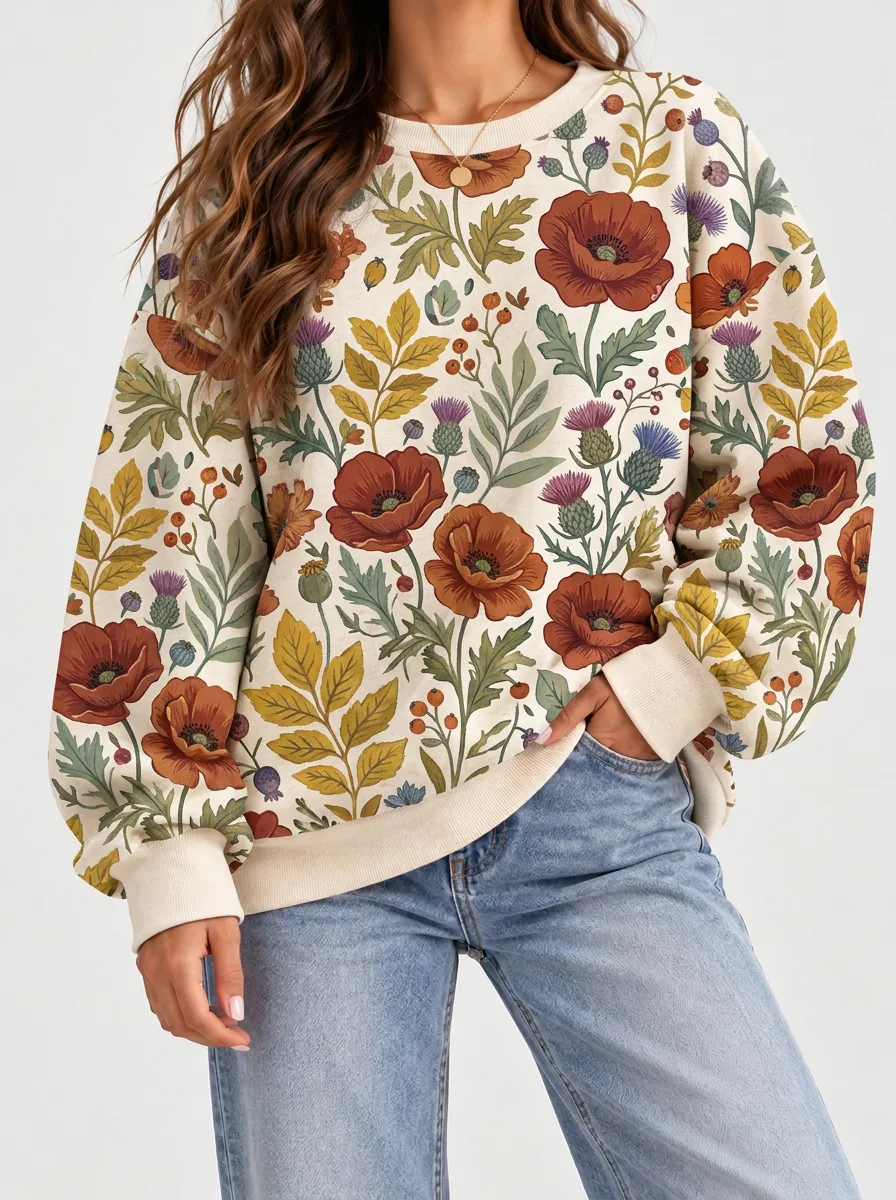Women's Poppy Statement Graphic Pullover