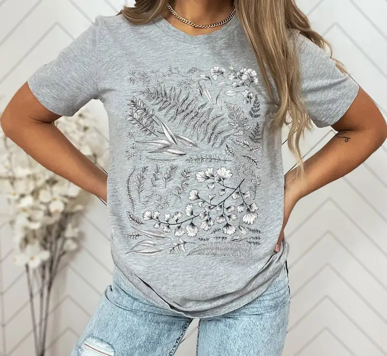 Vintage Botanical Flower T-Shirt