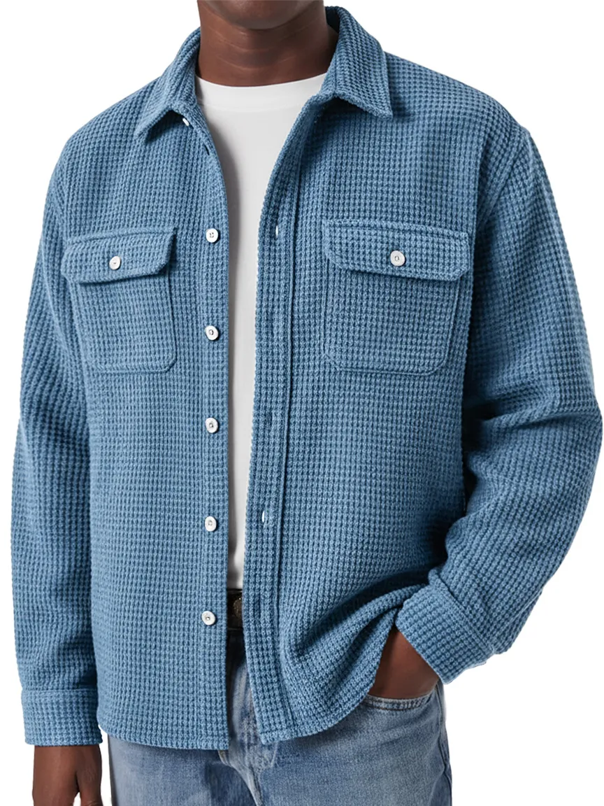 Textured Knit Double Pocket Shirt