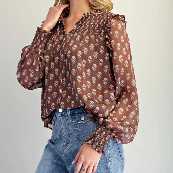 Floral Smocked Blouse