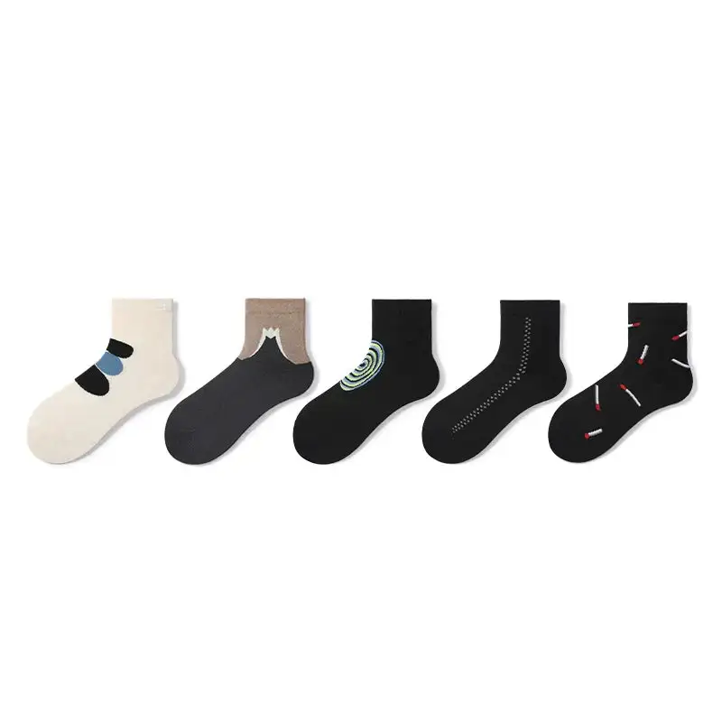 Scenic Nature Pattern Cotton Socks