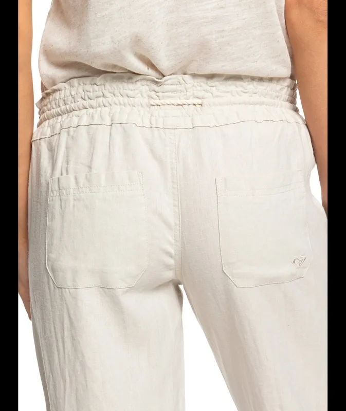 Relaxed Rib Waist Wide Leg Pants
