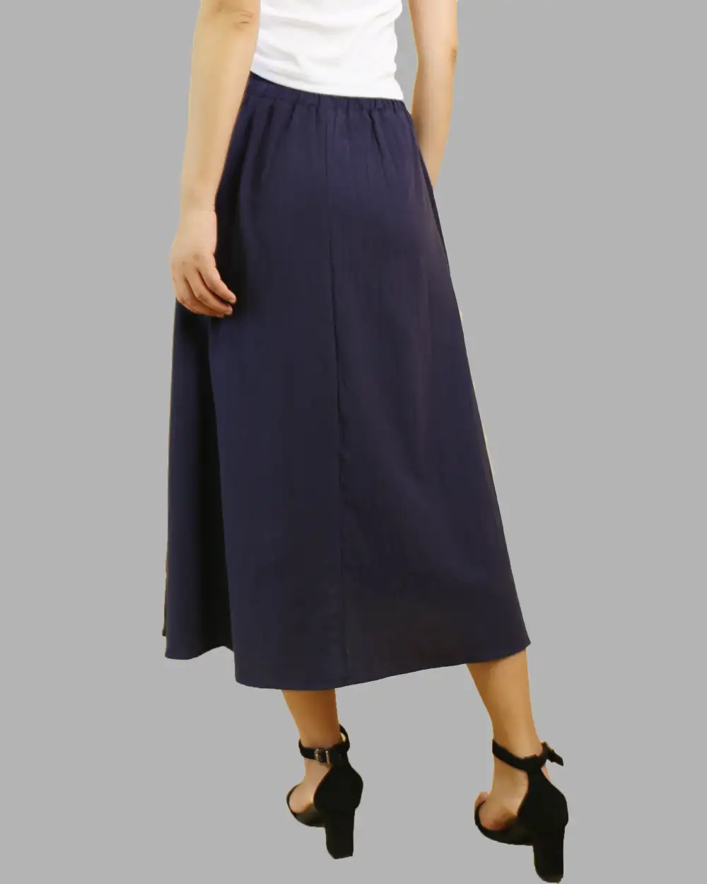 Everyday Boho Linen Flared Midi Skirt