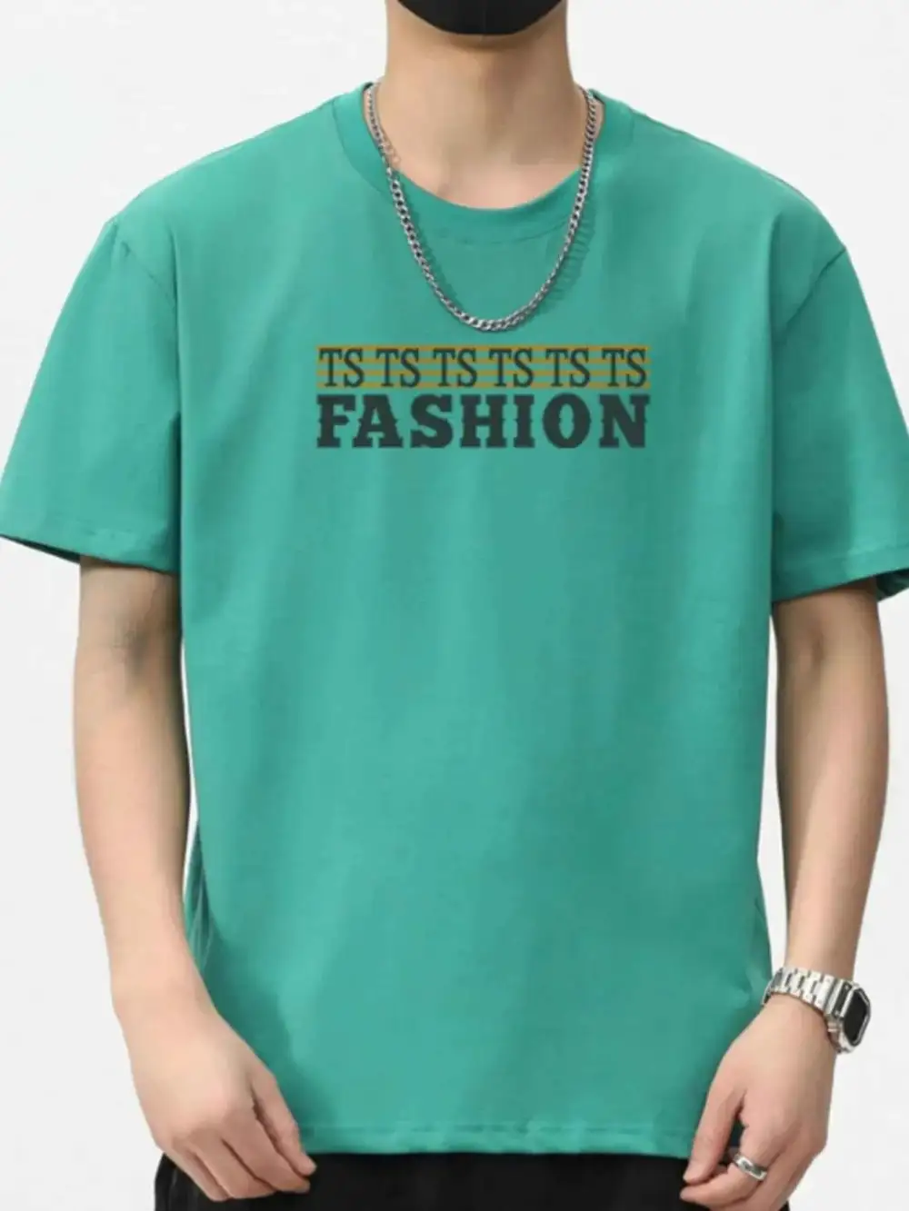 Modern Letter Round Neck Short Sleeve T-Shirt