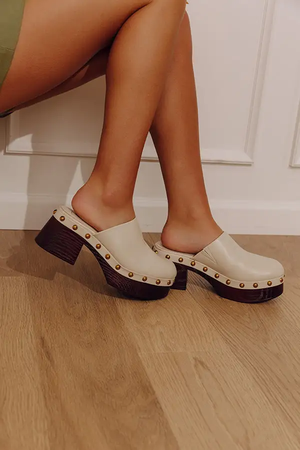 Faux Leather High Heel Clogs