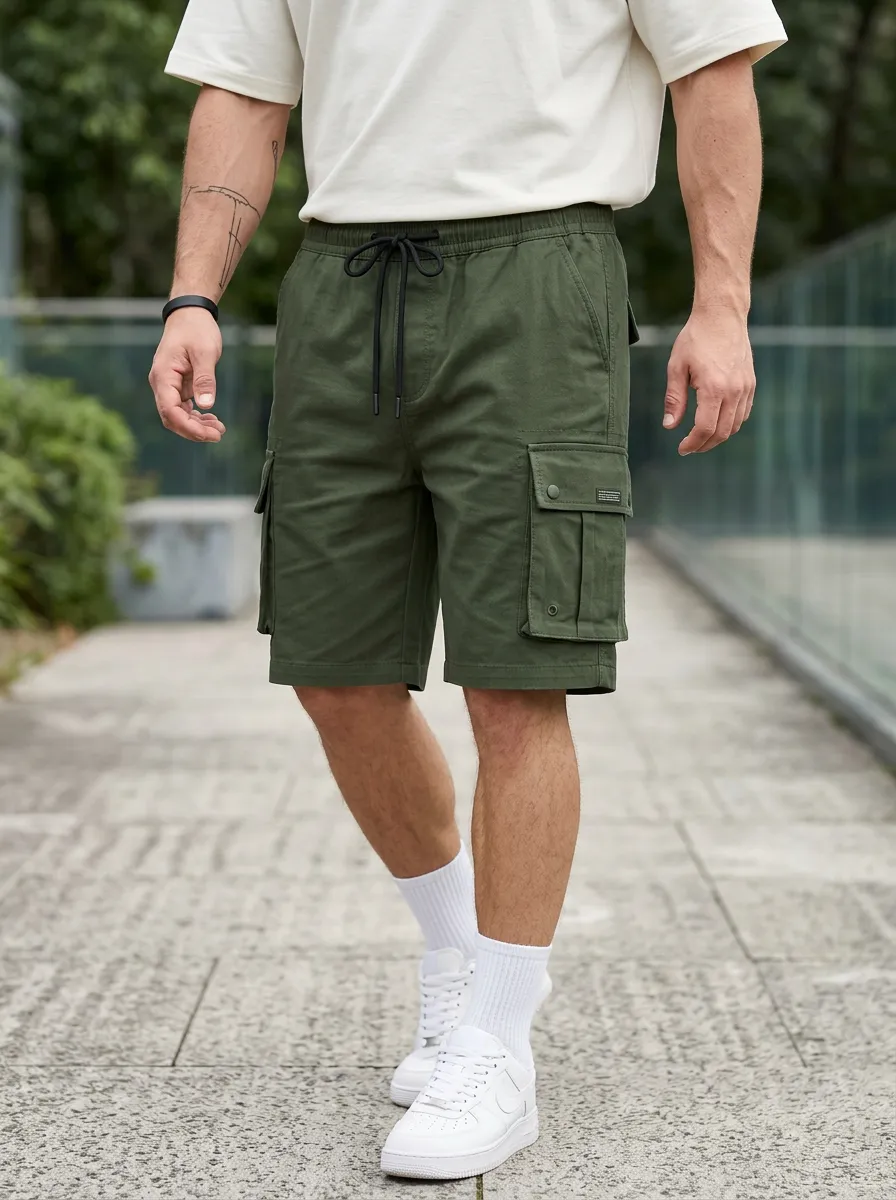 Versatile Multi-Pocket Casual Cargo Shorts