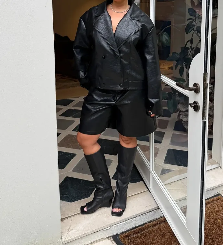 Black Faux Fur Collar Jacket