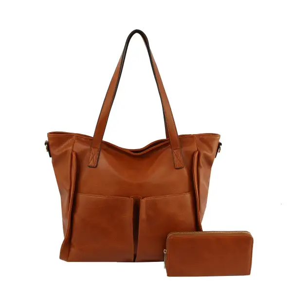 Pocketed Shopper Tote Bag