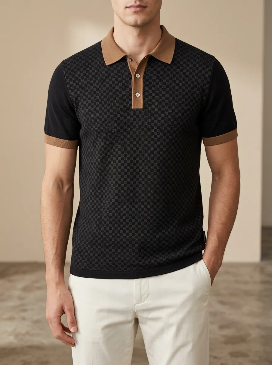 Refined Checkered Men's Polo Shirt