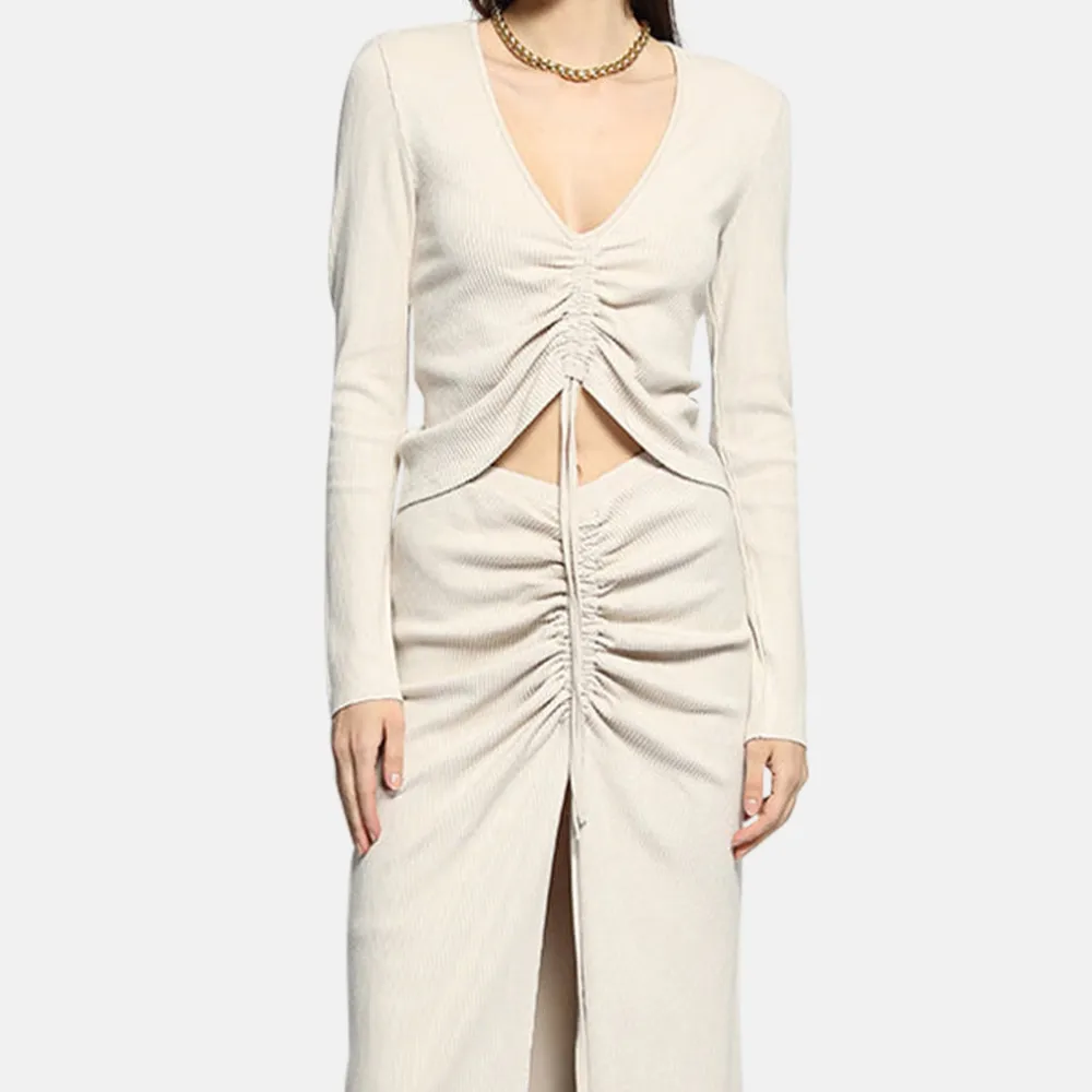 Long Sleeve Ribbed Cropped Long Sleeve Top