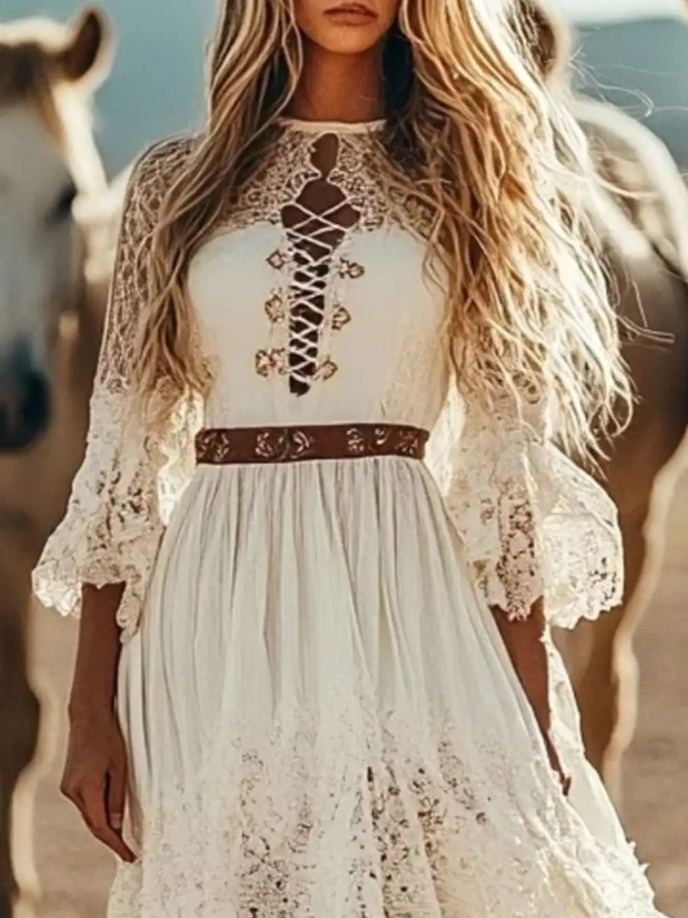 Clean Line Lace Dress