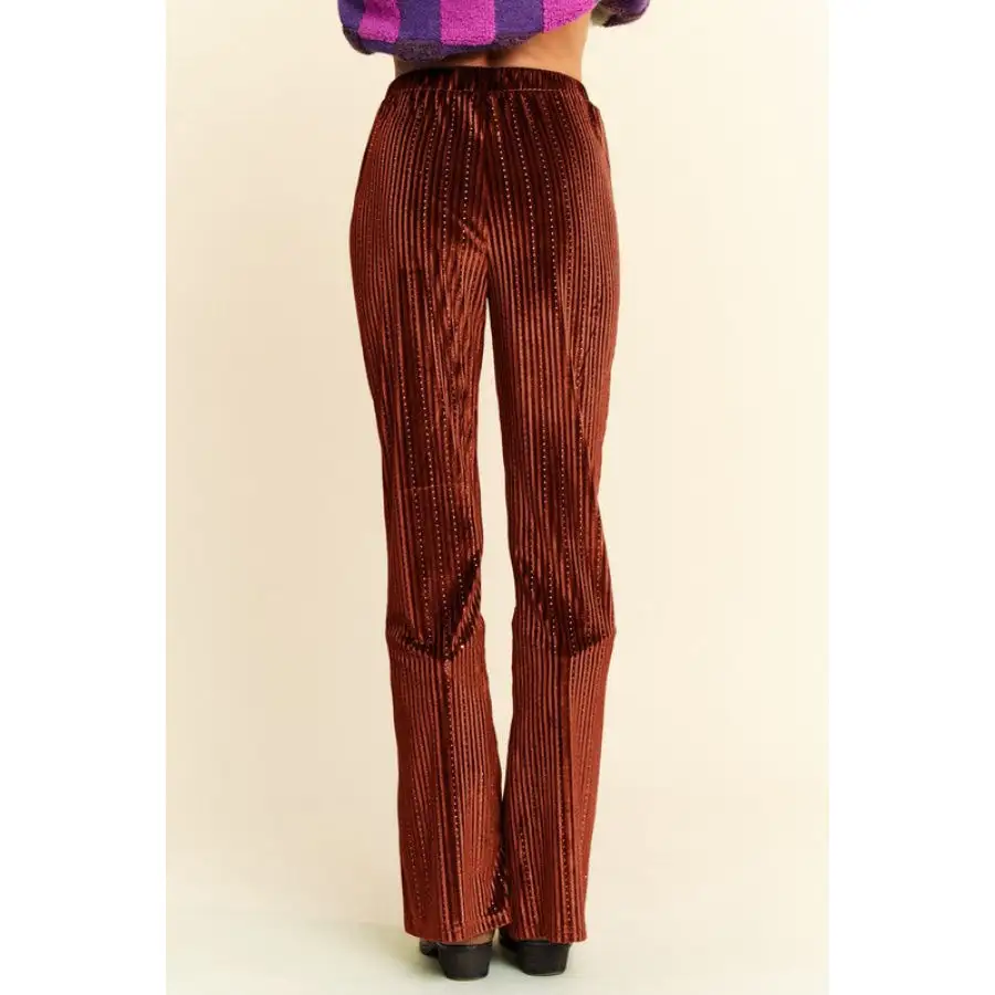 Elastic Waist Knit Flare Pants