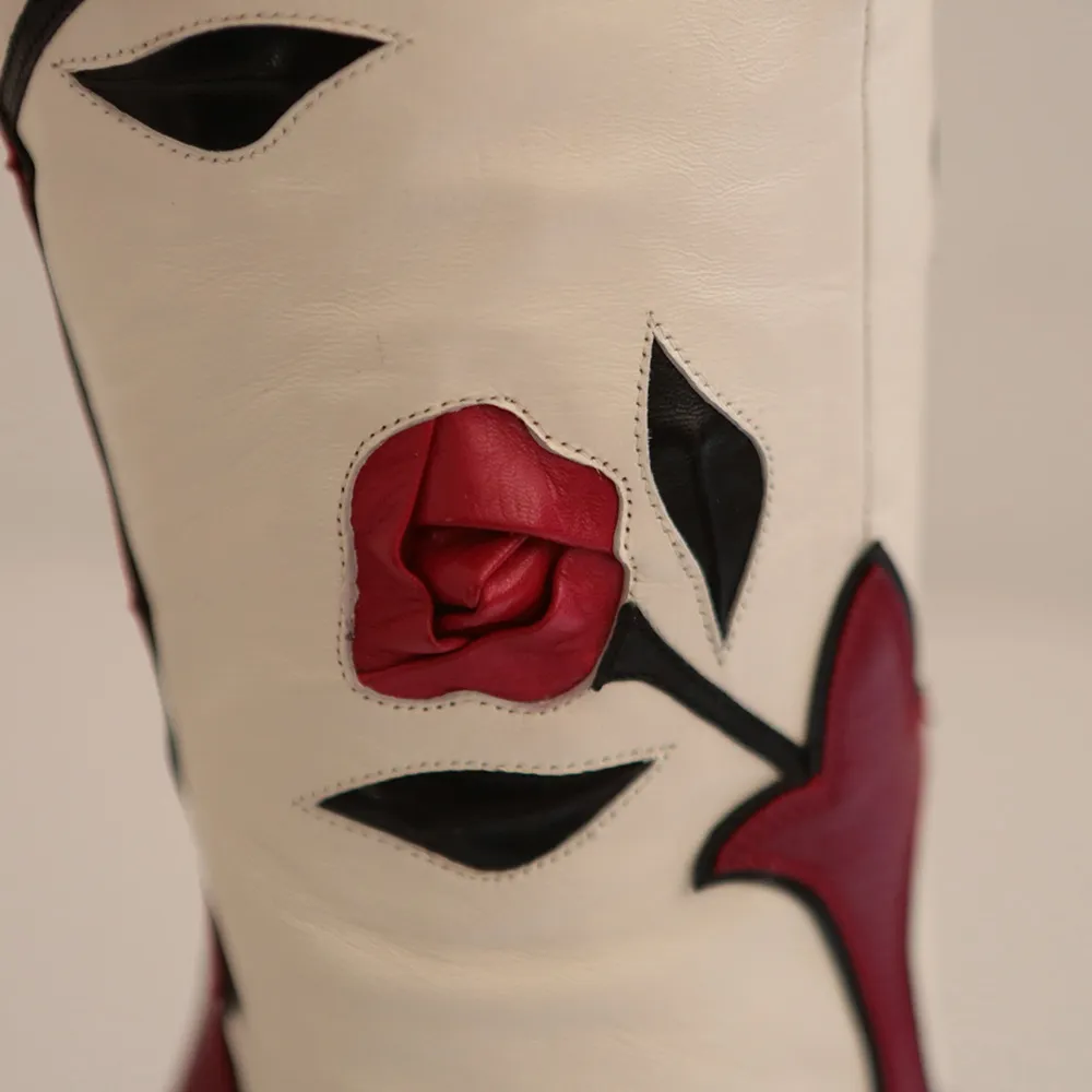 Faux-Leather Zip-Up Pointed-Toe Spool-Heel Knee-High Boots