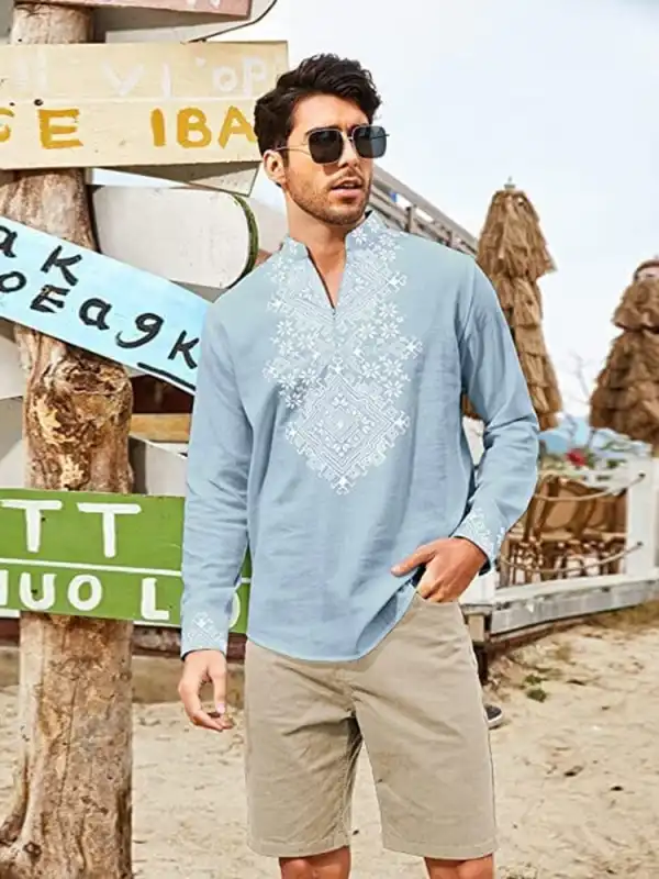 Henley Long Sleeve Shirt Jeans