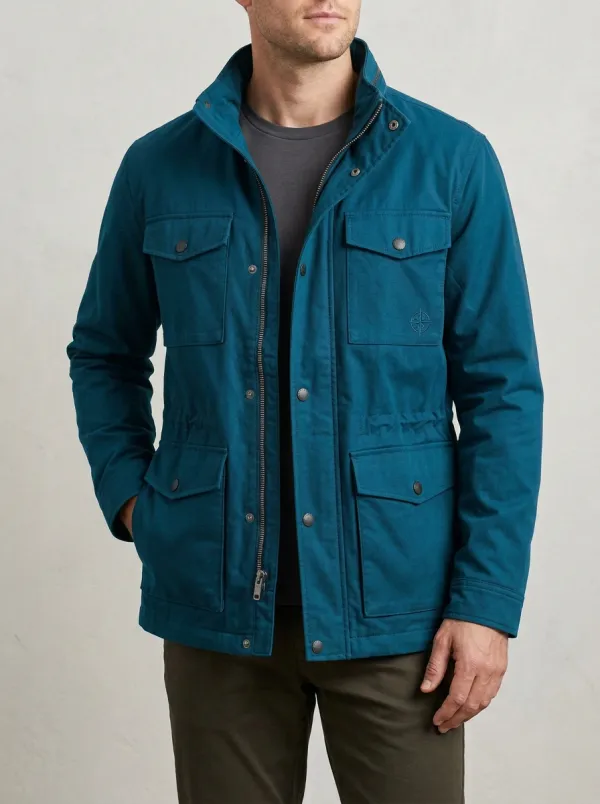Men's Compass Logo Navy Field Printed Jacket