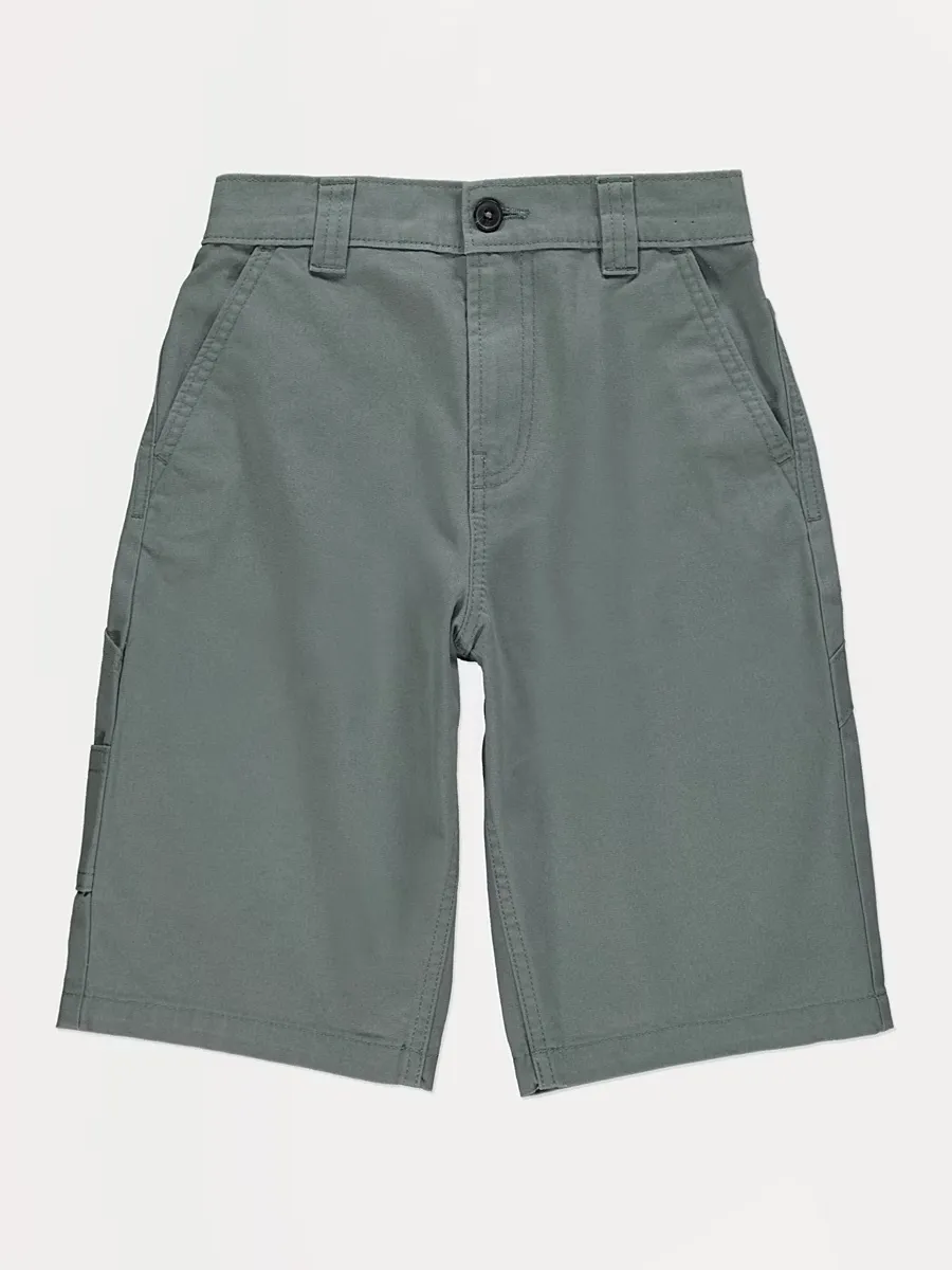 Khaki Green Carpenter Jort Shorts