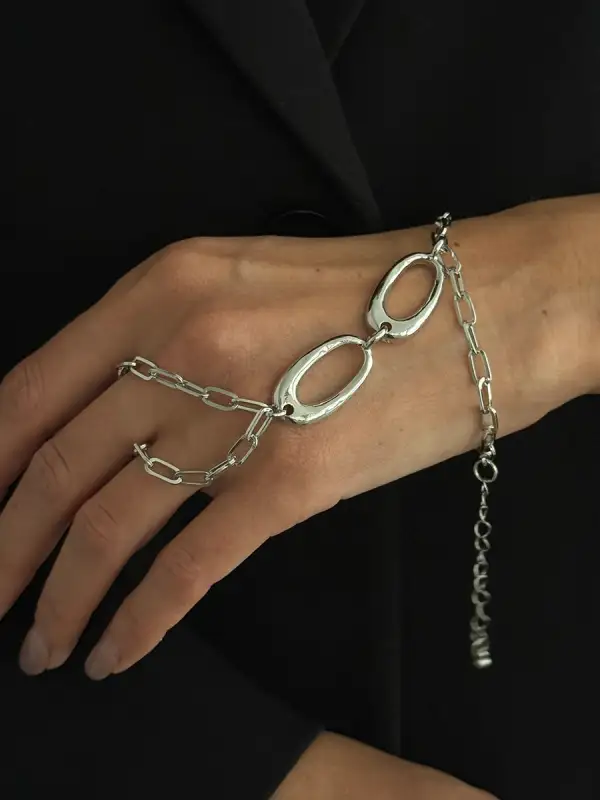 Chain Geometric Alloy Bracelet