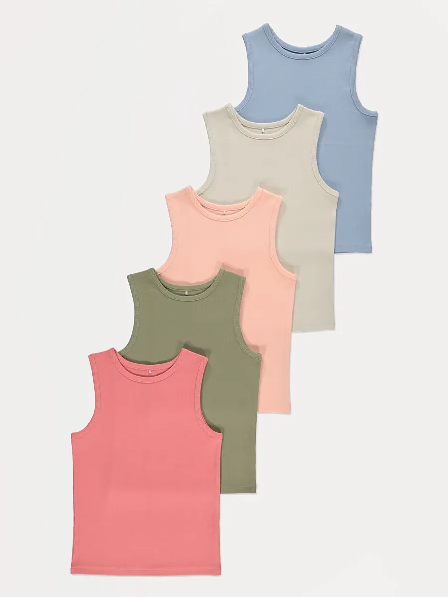 Ribbed Vests 5 Pack