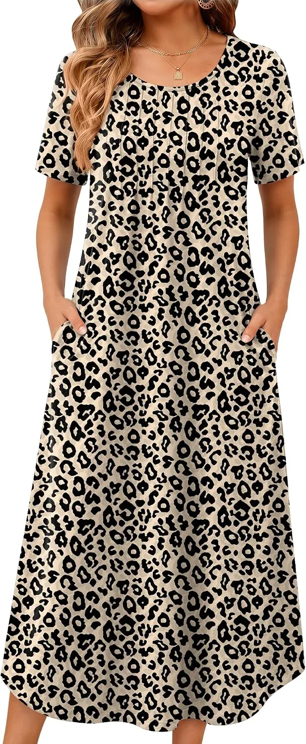 Ekouaer Cotton Nightgowns for Women Plus Size Moo Moos with Pockets