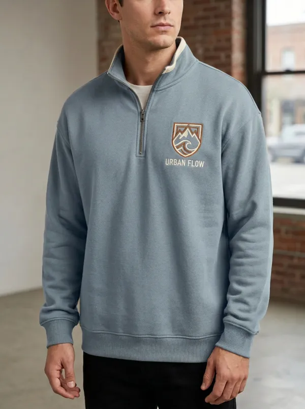 Outdoor-Inspired Half-Zip Men's Half-Zip Sweatshirt