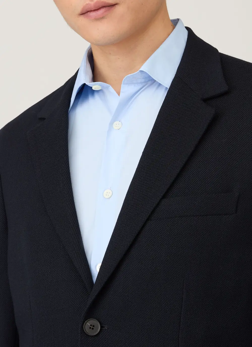 Unstructured Textured Wool Blazer