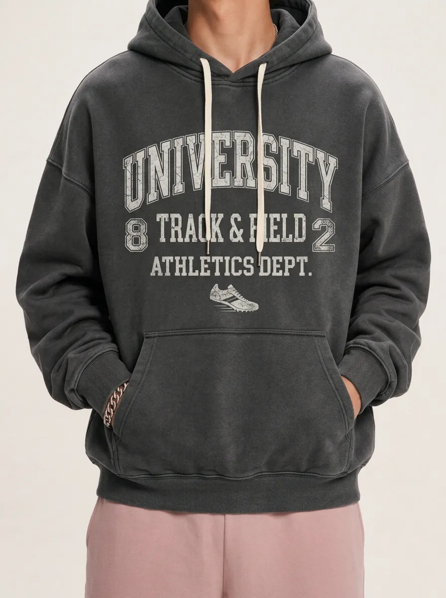 Men's University Track & Field Athletics Printed Hoodie