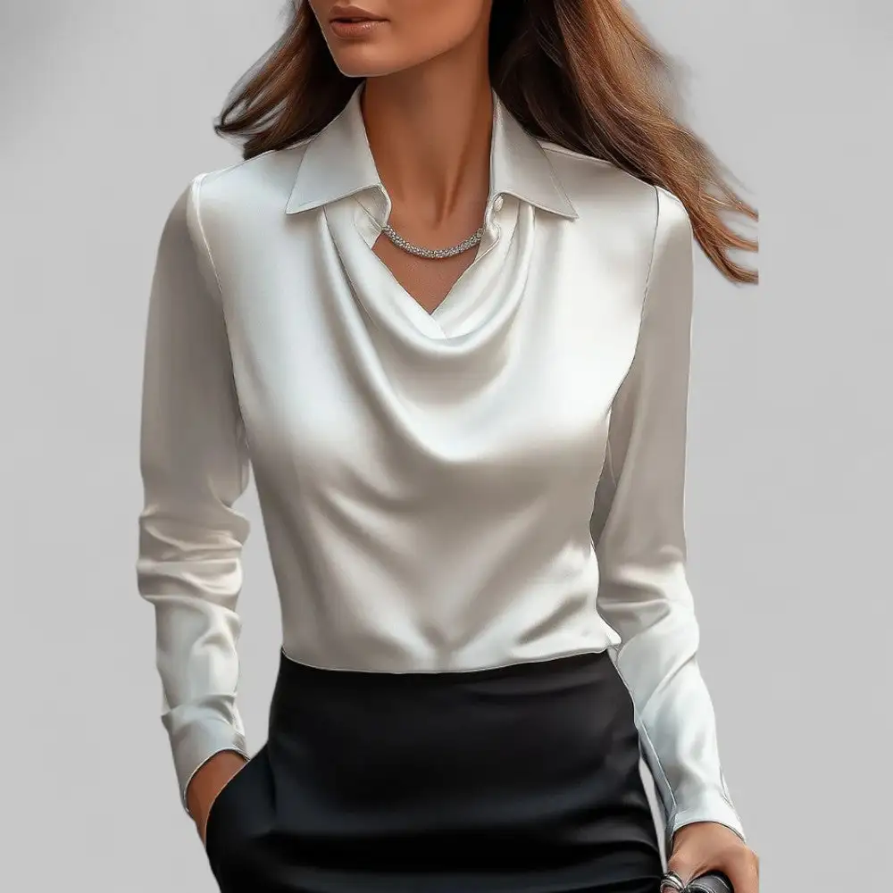  Long Sleeve Draped Blouse