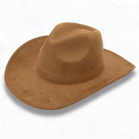 Big Brim Suede Cowboy Peach Heart Fedora Hat
