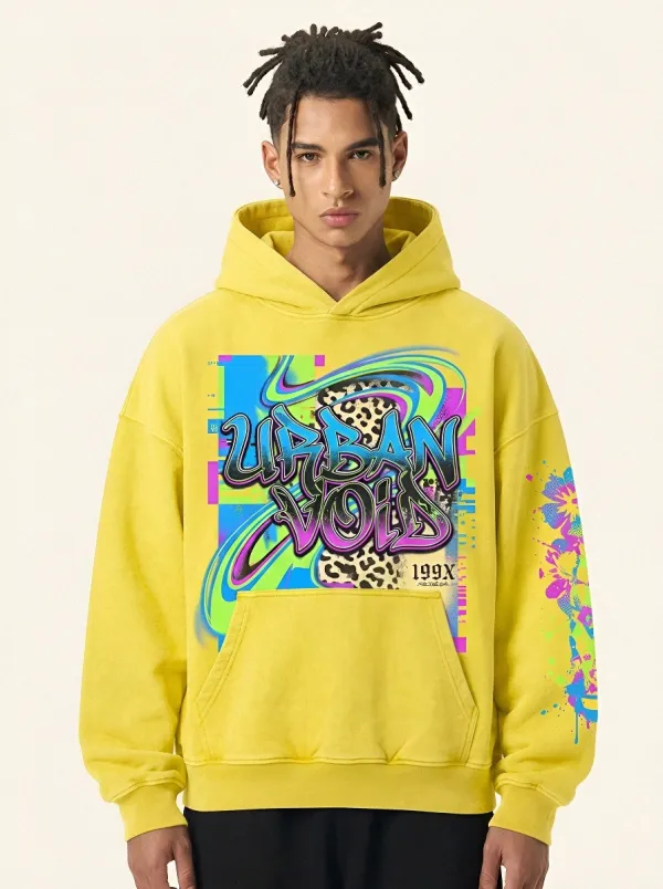 Unisex Statement Streetwear Graffiti Leopard Hoodie