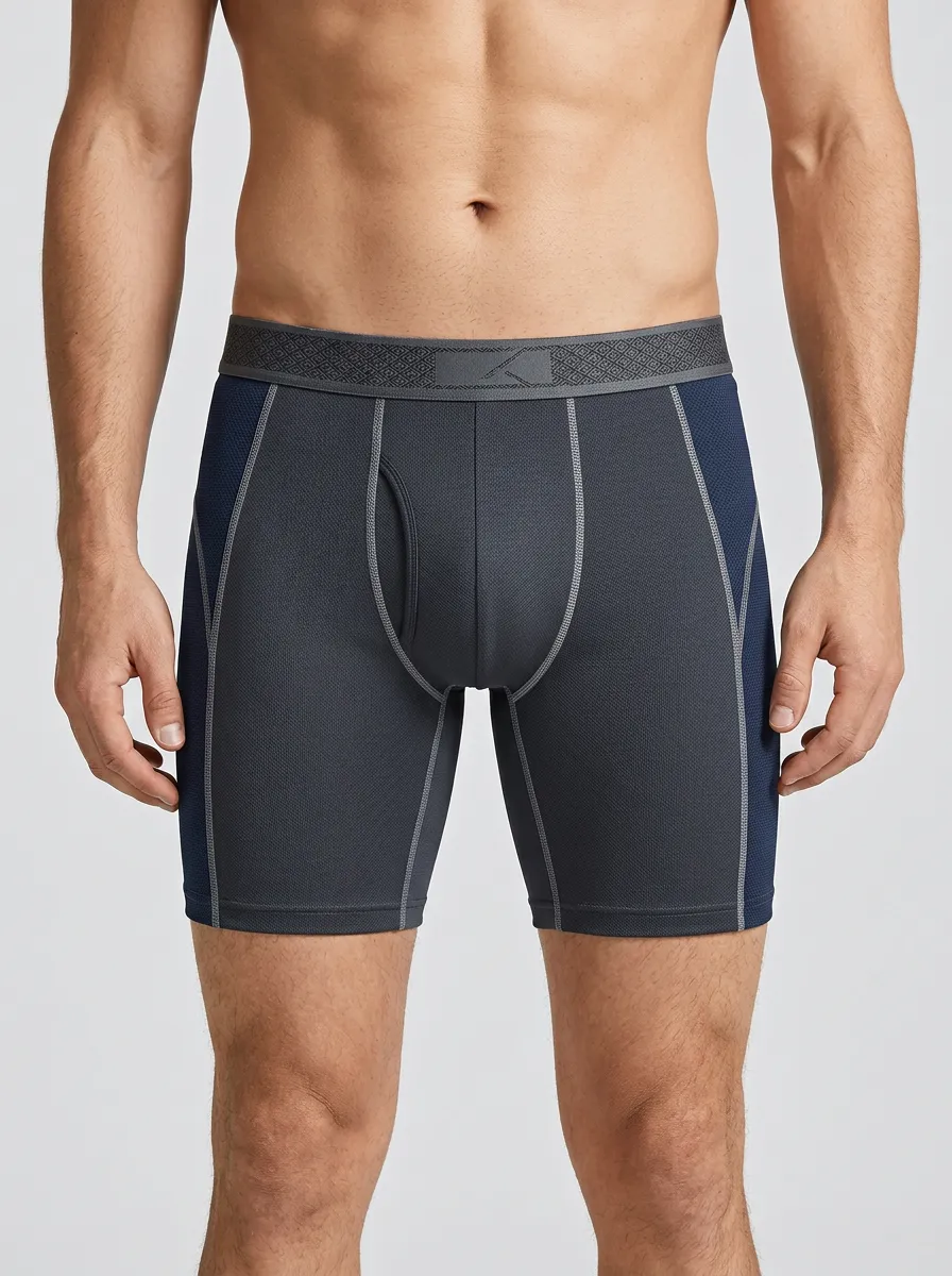 Men's Athletic Performance Two Tone Mesh Boxer Briefs