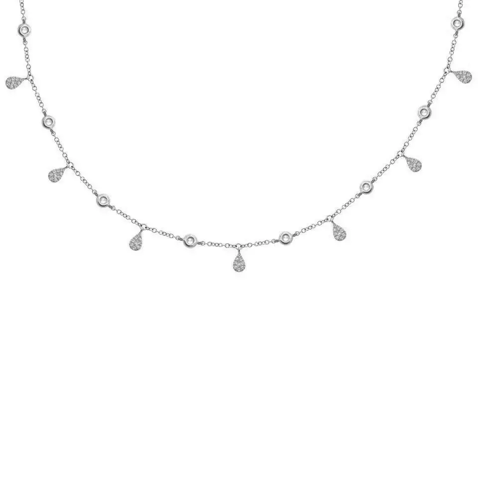 Contemporary Fine Detail Classic Diamond Necklace