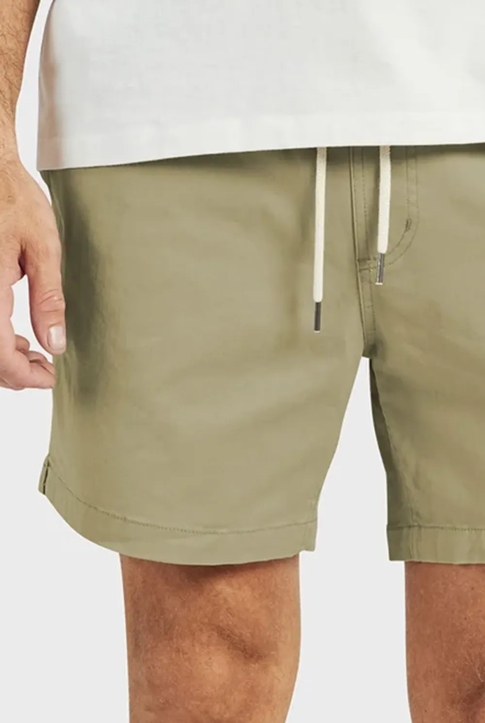 Khaki Cotton Drawstring Short