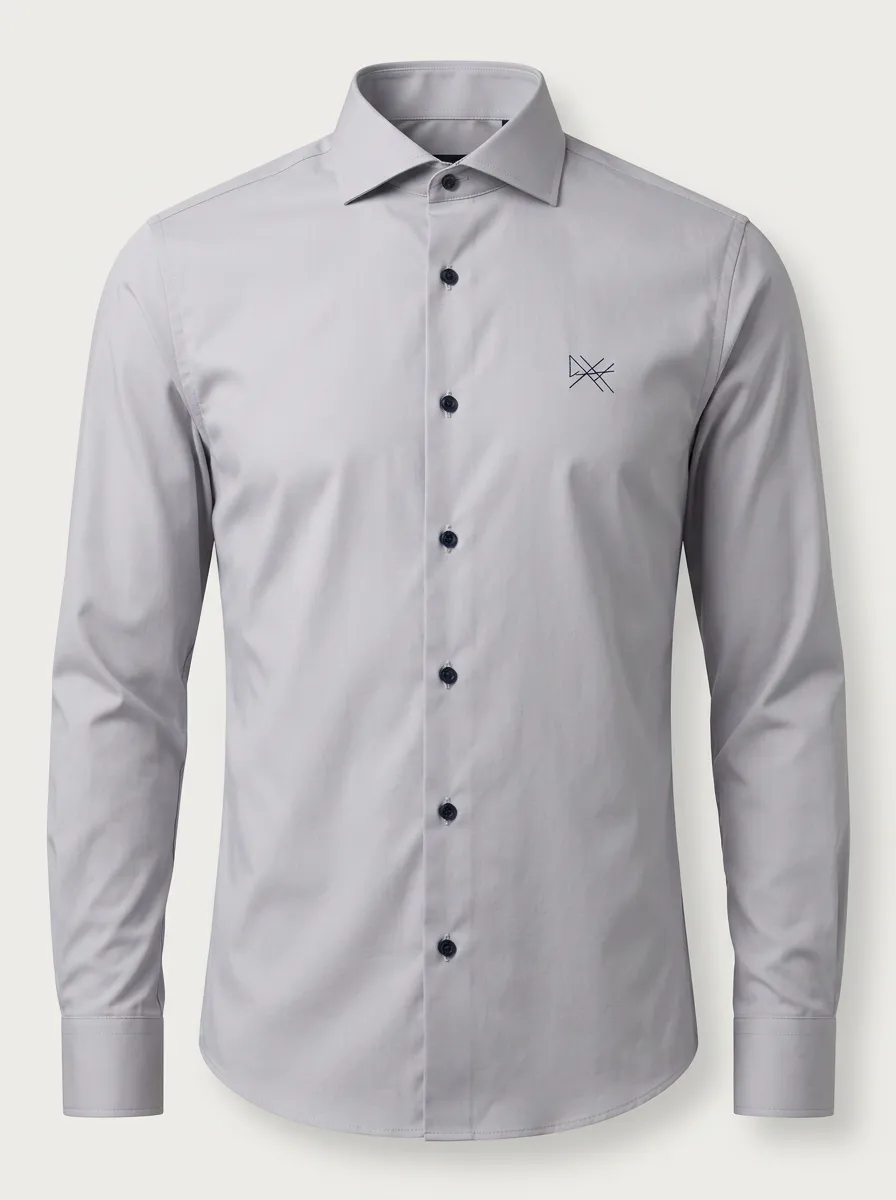 Men's Non-Iron Cotton Geometric Printed Accent Dress Shirt