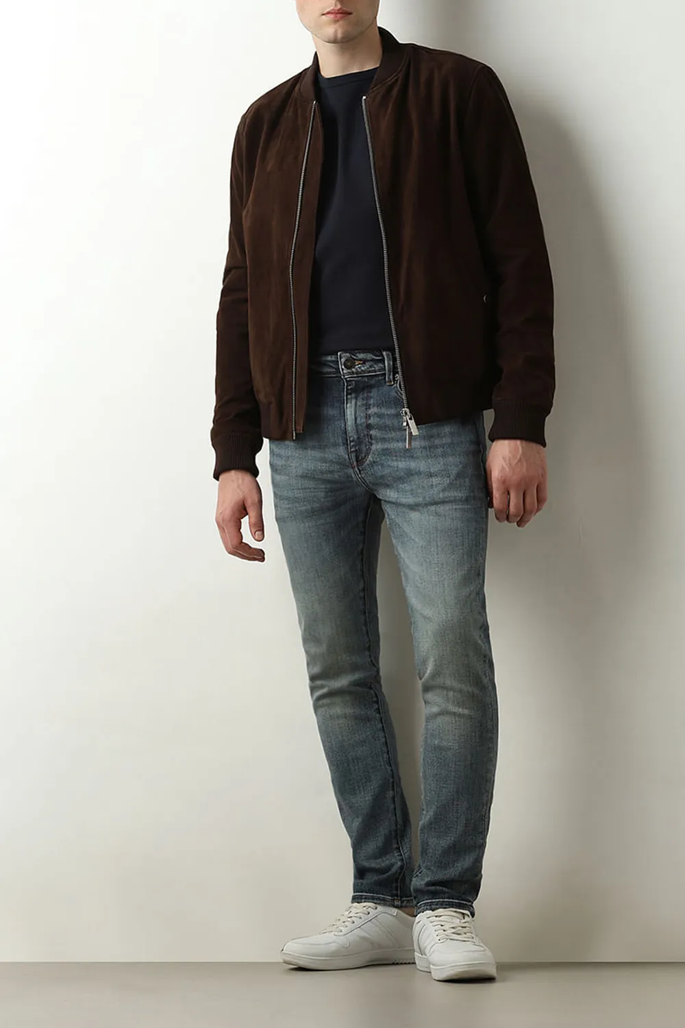 Blue Mid Rise Casual Slim Fit Jeans-Wash blue