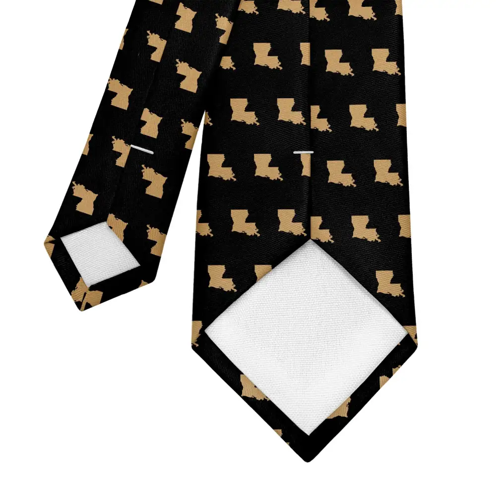 Polished Outline Emblem Accent Necktie
