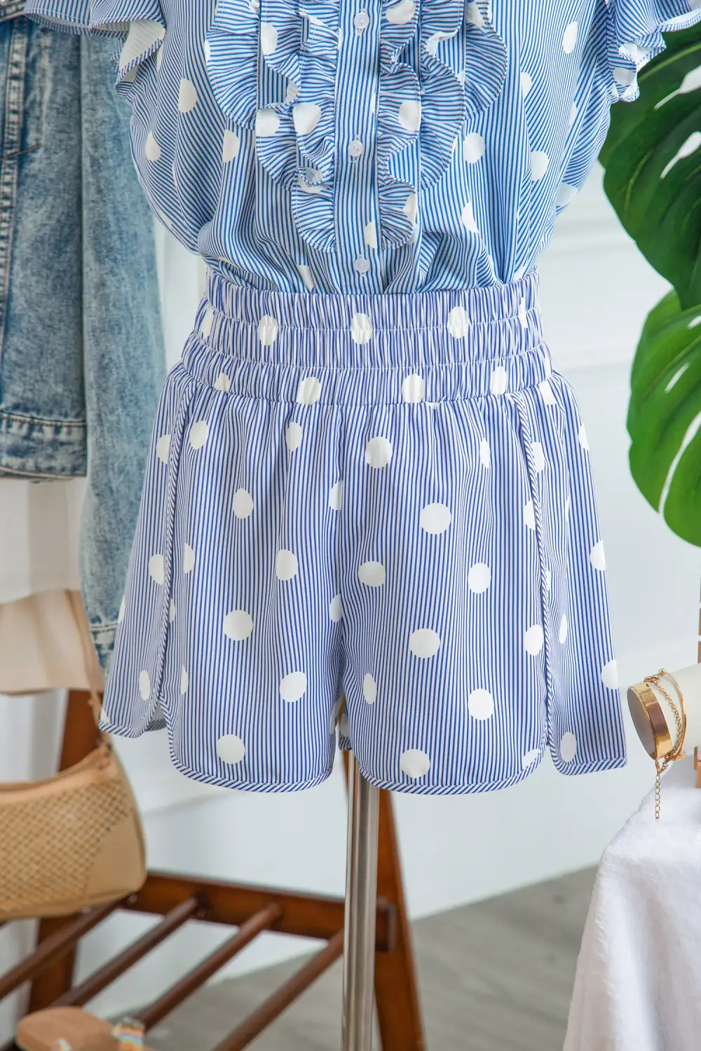 High Waist Smocked Shorts