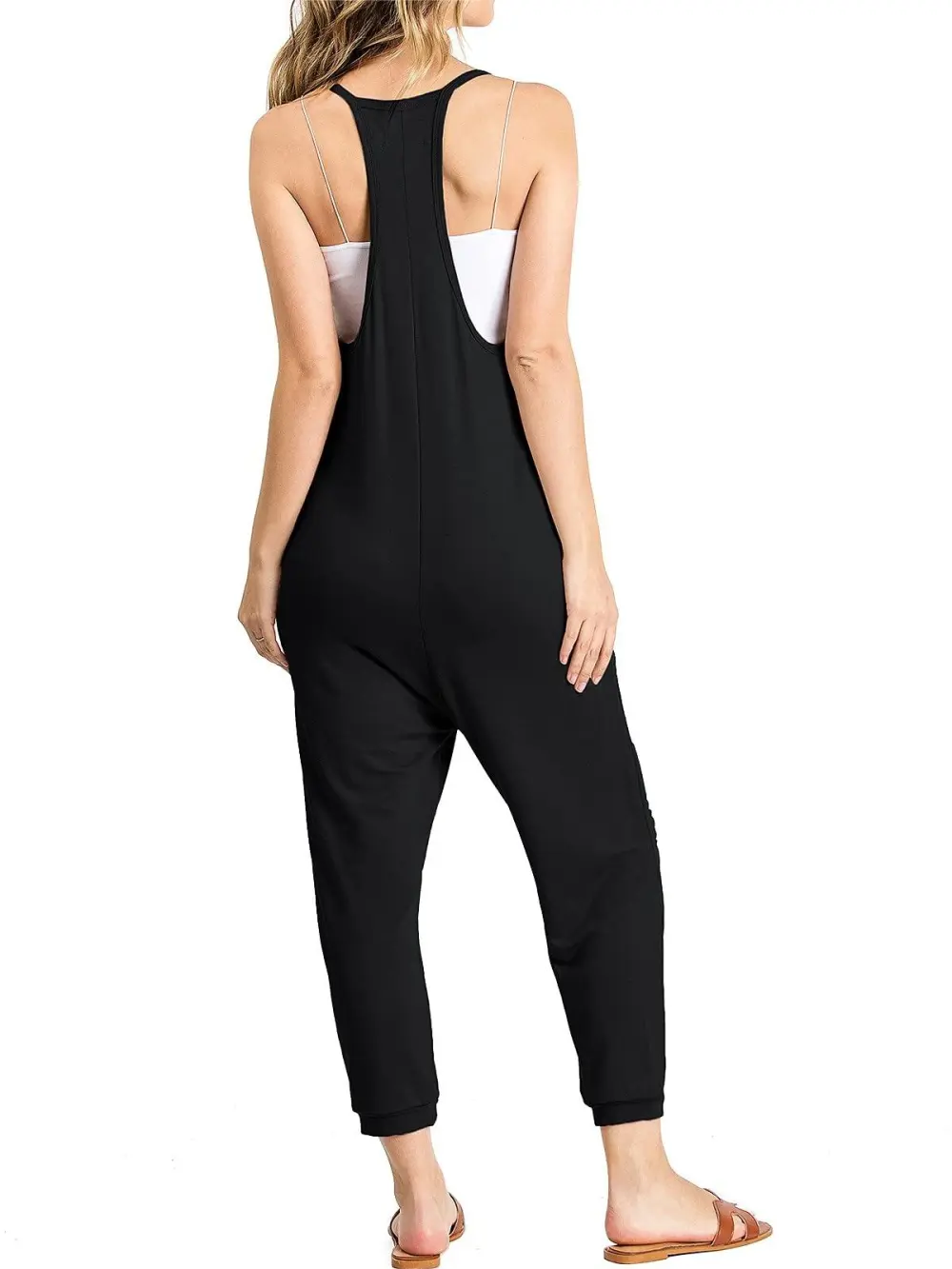 Pocketed V-Neck Jumpsuit