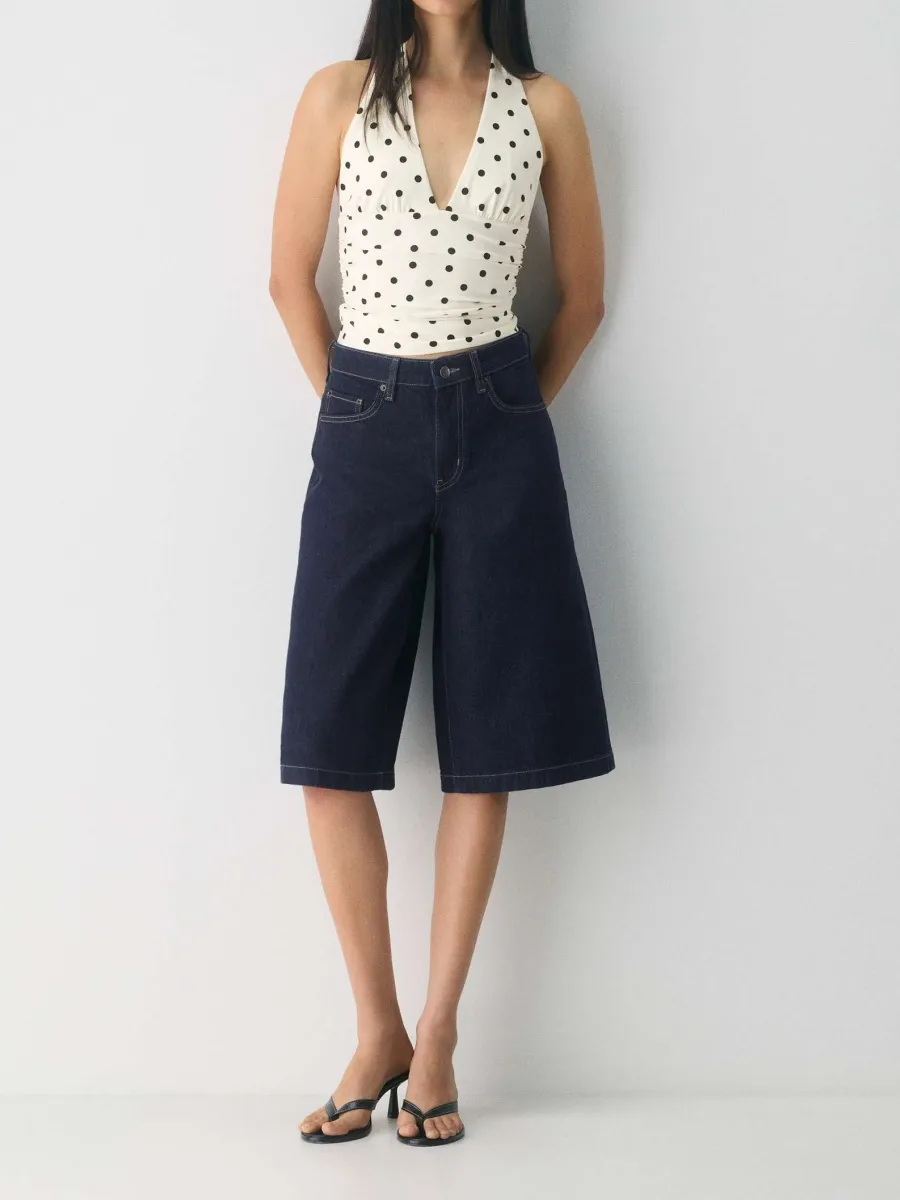 Minimalist High-Waist Denim Shorts
