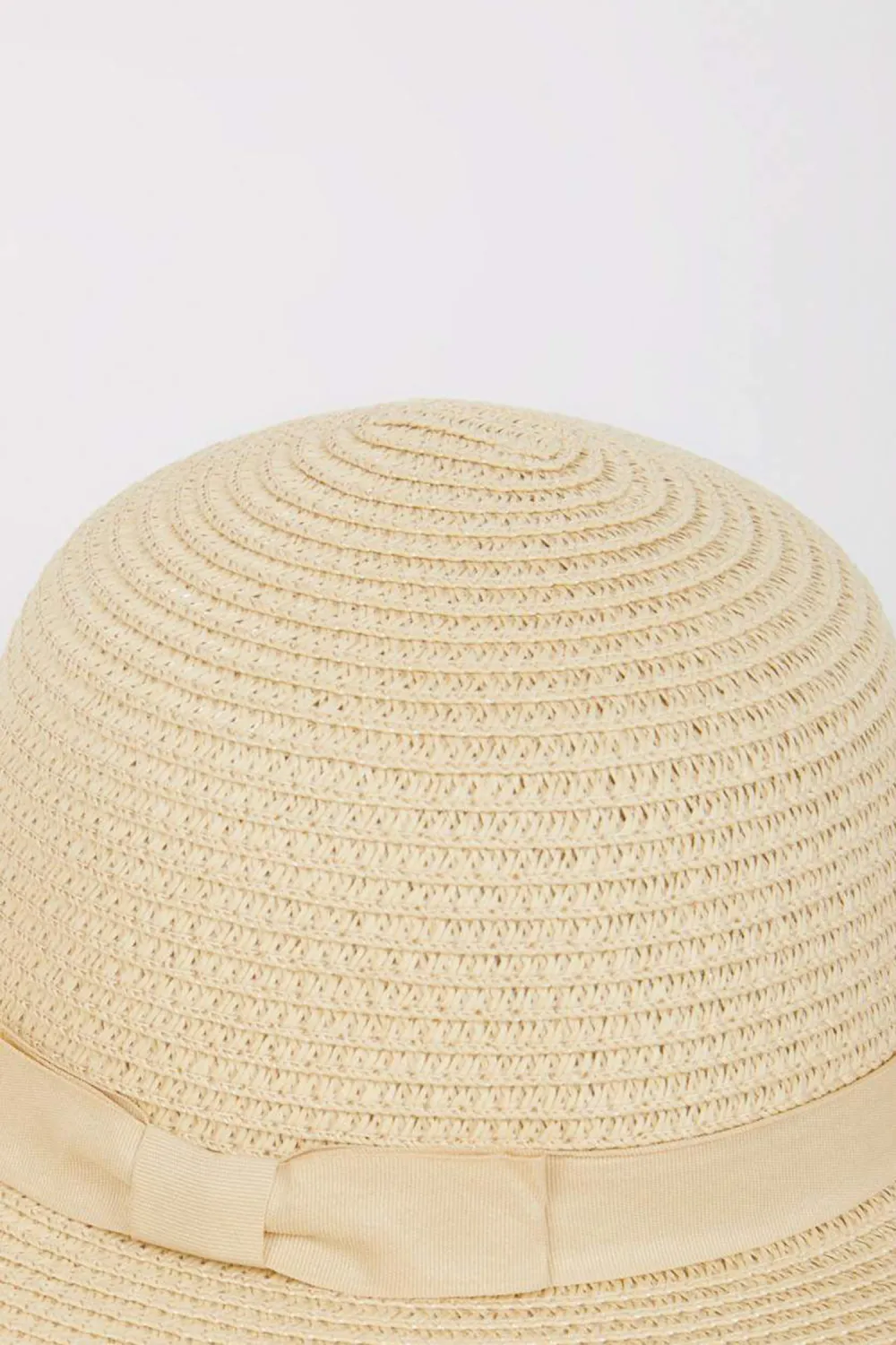 Bow-Decorated Straw Hat